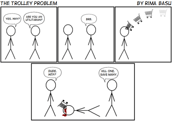 Some people even find the utilitarian moral decision (killing 1 to save 5) offensive. It can seem cold and calculating rather than "human-hearted".